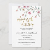 Invitation Pink white mint spring flower Rehearsal Dinner (Devant)