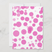 Invitation Pink & White Polka Dot Bubbles Elle est sur le poi (Dos)
