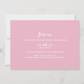 Invitation Pink & White Typography Photo Graduation Party (Dos)