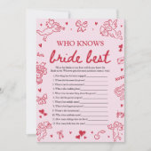 Invitation Pink Who Knows The Bride Best Bridal Shower Game (Devant)