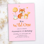 Invitation Pink Wild One Baby Girl Premier anniversaire<br><div class="desc">Préparez-vous à lancer une fête d'anniversaire inoubliable pour votre petit avec cette adorable invitation Pink Wild One Baby Girl First Birthday Invitation. Célébrez le 1er anniversaire de votre enfant avec un thème amusant et sauvage avec un design adorable de renard aquarelle, parfaitement adapté au jalon de votre enfant. Faites savoir...</div>