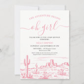 Invitation Pink Wilderness Adventure commence le Baby shower (Devant)
