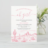 Invitation Pink Wilderness Adventure commence le Baby shower (Debout devant)