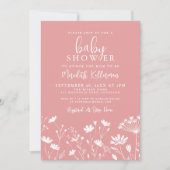Invitation Pink Wildflower Baby Shower (Devant)