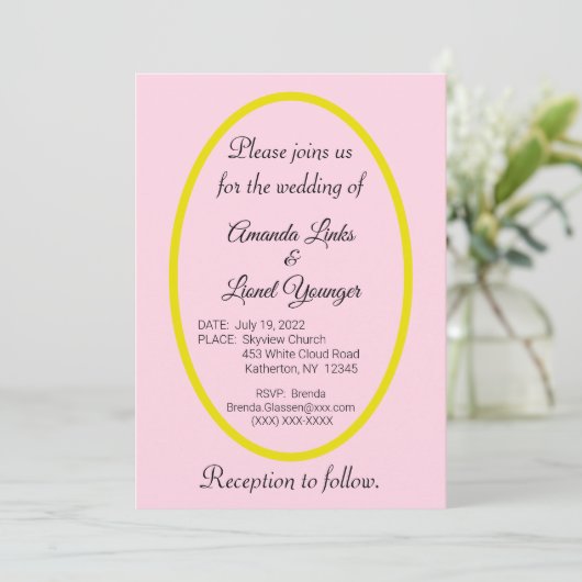 Invitation Pink Window Wedding (Debout devant)
