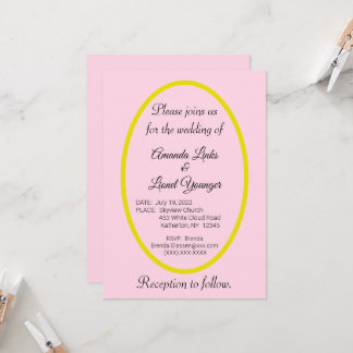 Invitation Pink Window Wedding