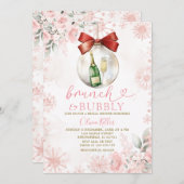 Invitation Pink Winter Brunch & Bubbly Bridal Shower  (Devant / Derrière)