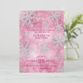 Invitation Pink Winter merveilleland snowflakes robe doux 16 (Debout devant)