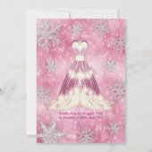 Invitation Pink Winter merveilleland snowflakes robe doux 16 (Dos)