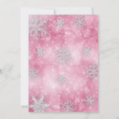 Invitation Pink Winter merveilleux flocons de neige doux 16 (Dos)