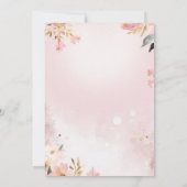 Invitation Pink Winter Onedeererdeerdeerfake Floral Anniversa (Dos)