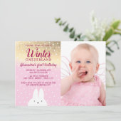 Invitation Pink Winter ONEderland 1er anniversaire (Debout devant)
