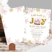 Invitation Pink Winter Snow Globe Baby shower Floral