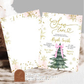 Invitation Pink Winter Snow in Love Bridal Shower