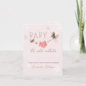 Invitation Pink Winter Son Baby shower Froid Extérieur (Devant)