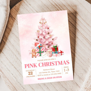 Invitation Pink Winter Tree