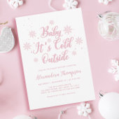 Invitation Pink Winter Wonderland Baby shower