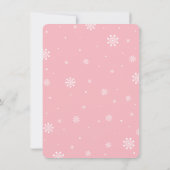 Invitation Pink Winter Wonderland, Baby shower fille (Dos)