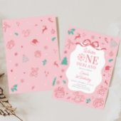 Invitation Pink Winter Wonderland First Birthday Party