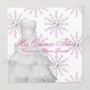 Invitation Pink Winter Wonderland Quinceanera