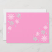 Invitation Pink Winter Wonderland Snowflake Enregistrer la da (Dos)
