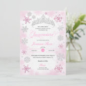 Invitation Pink Winter Wonderland Snowflake Quinceanera (Debout devant)