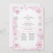 Invitation Pink Winter Wonderland Snowflake Quinceanera (Dos)