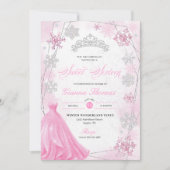 Invitation Pink Winter Wonderland Snowflake Sweet 16 (Devant)