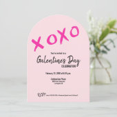 Invitation Pink XOXO Cute Galentine's Day Party (Debout devant)