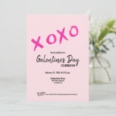 Invitation Pink XOXO Cute Galentine's Day Party (Debout devant)