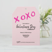 Invitation Pink XOXO Cute Galentine's Day Party (Debout devant)