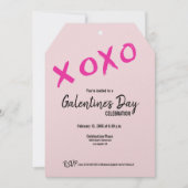 Invitation Pink XOXO Cute Galentine's Day Party (Devant)