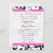 Invitation Pink Yarrow et Black Mariage damassé (Devant)