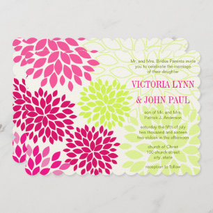 Invitation Pink Yarrow Floral Chrysanthemum Mariage Invite