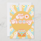 Invitation Pink Yellow Blue Deux Super Retro 2e anniversaire (Dos)