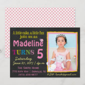 Invitation Pink & Yellow Chalkboard (Devant / Derrière)