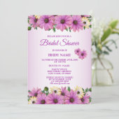 Invitation Pink Yellow Floral Rustic Bridal Shower Party (Debout devant)