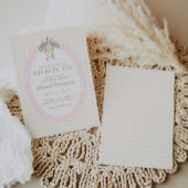 Invitation Pink & Yellow Lemon Bow Baby Shower