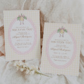 Invitation Pink & Yellow Lemon Bow Baby Shower