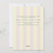 Invitation Pink Yellow Vertical Stripes Tennis Club (Dos)