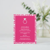Invitation Pink Zebra Bachelorette Party Appartement Invitati (Debout devant)