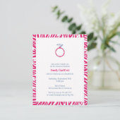 Invitation Pink Zebra Bachelorette Party Appartement Invitati (Debout devant)