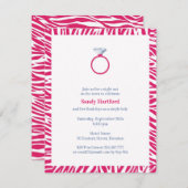 Invitation Pink Zebra Bachelorette Party Appartement Invitati (Devant / Derrière)