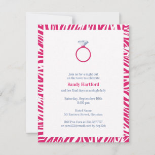 Invitation Pink Zebra Bachelorette Party Appartement Invitati