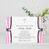 Invitation Pink Zebra Christening (Debout devant)