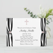 Invitation Pink Zebra Christening (Debout devant)