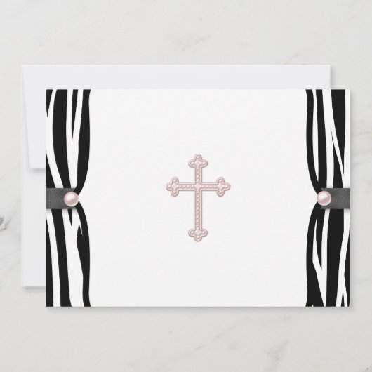 Invitation Pink Zebra Christening (Dos)