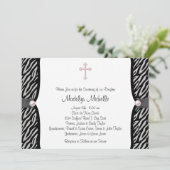 Invitation Pink Zebra Christening (Debout devant)