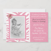 Invitation Pink Zebra Imprimer Les Filles D'Anniversaire Invi (Devant)