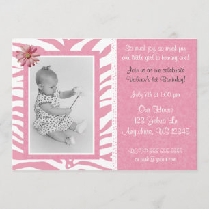Invitation Pink Zebra Imprimer Les Filles D'Anniversaire Invi